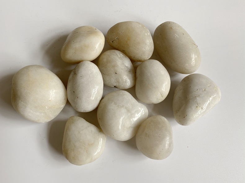 【月销万吨】高光精品白色雨花石 白色鹅卵石园林工程铺面石批发