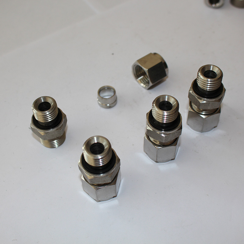 专业生产液压直通管接头 不锈钢六角双丝 双丝管接头