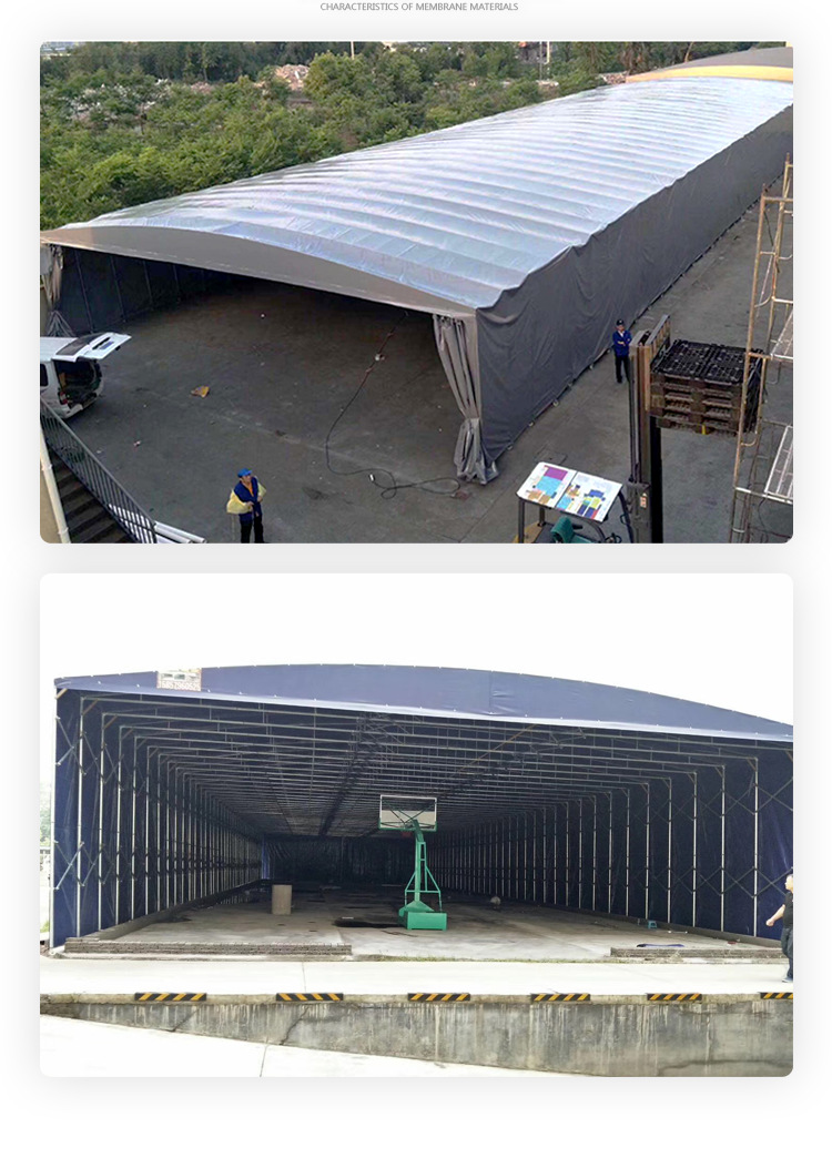 南京电动推拉棚厂房过道伸缩移动物流防雨遮阳蓬户外折叠活动雨棚