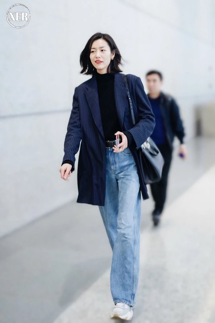 春夏新款 明星同款ch拖地裤阔腿牛仔裤纯棉百搭高腰显瘦女士长裤