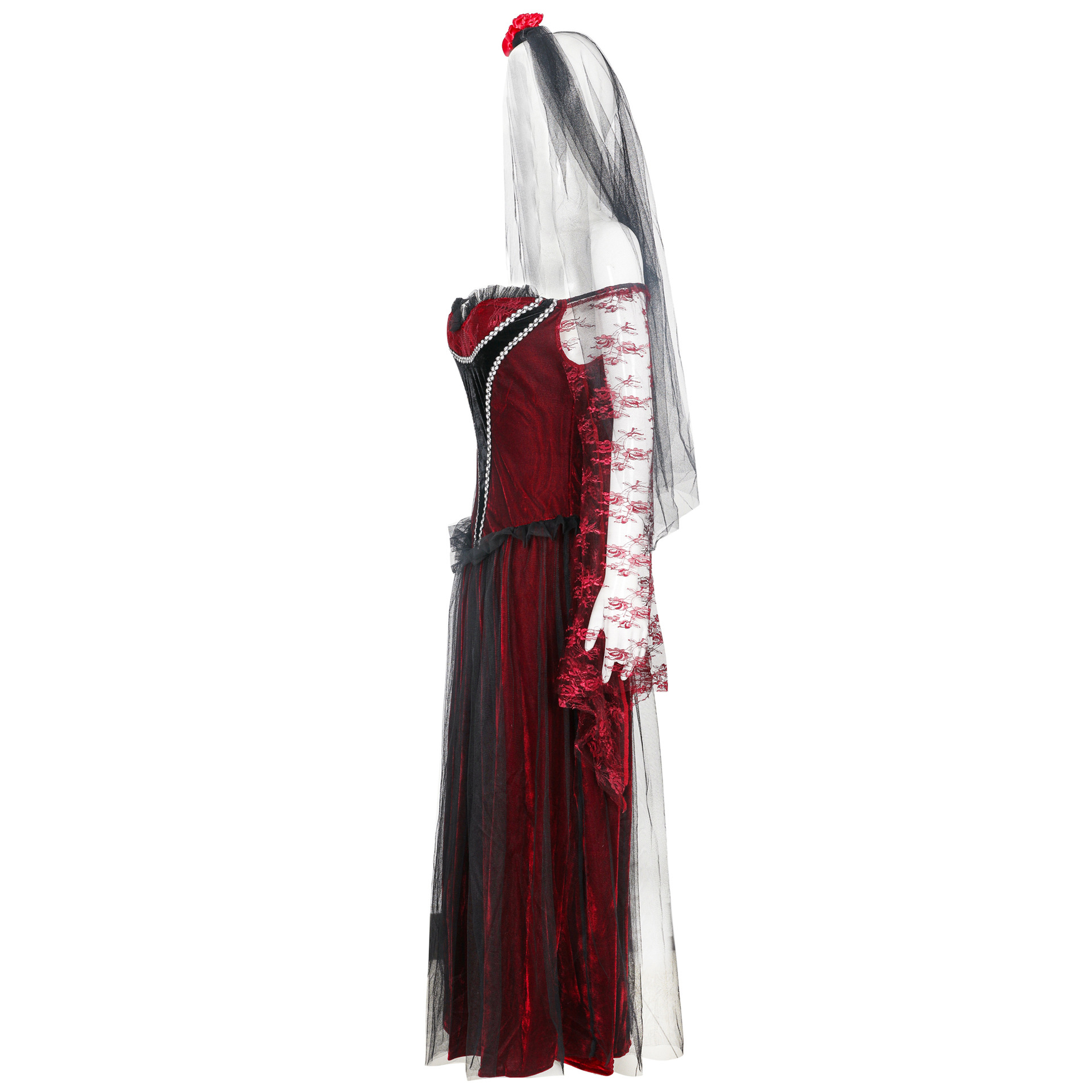 新款 成人 女 万圣节阴间幽灵吸血鬼鬼新娘服装 桑尸女鬼服 制服