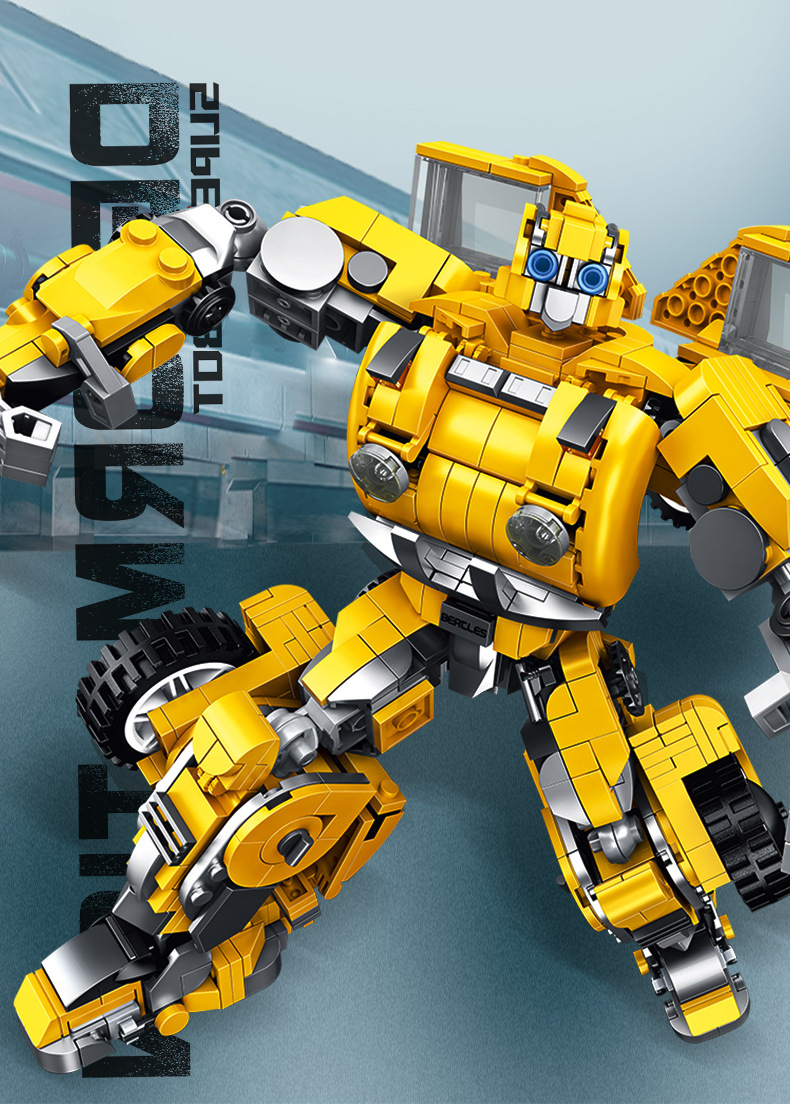 潘洛斯变形机器人擎天黄蜂战士621019珍藏版儿童益智拼装积木玩具