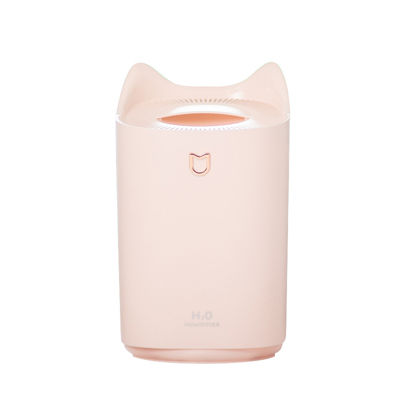 Cat Ear Humidifier USB Dual Nozzle Spray Large Capacity Mute LED Light Aromatherapy Purification Air Anti-Dry Burning