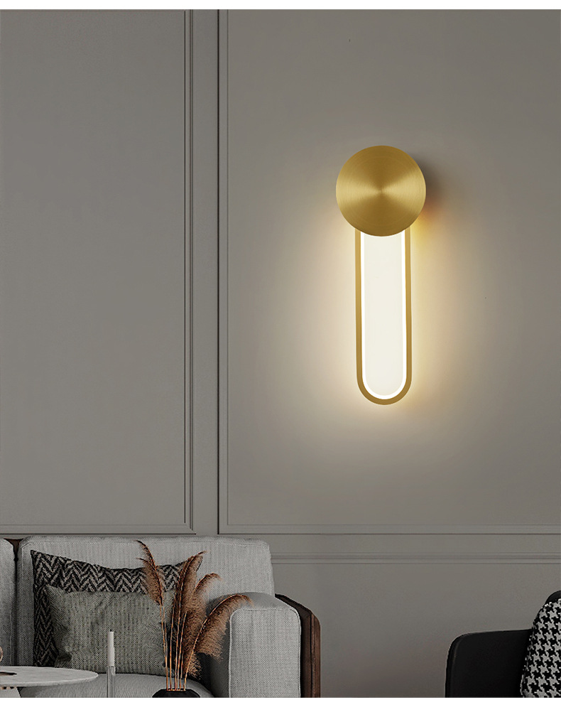 新款壁灯 简约现代环形led沙发电视背景墙过道墙灯轻奢卧室床头灯