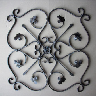 锻打铁艺花 玫瑰花饰 铁艺花盘 铁艺大门配件河北外贸厂家