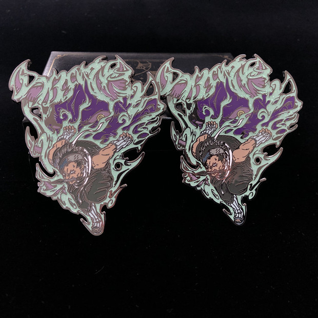 工厂批发定制闪粉金葱粉珐琅徽章 星河山水图案金属胸针定制