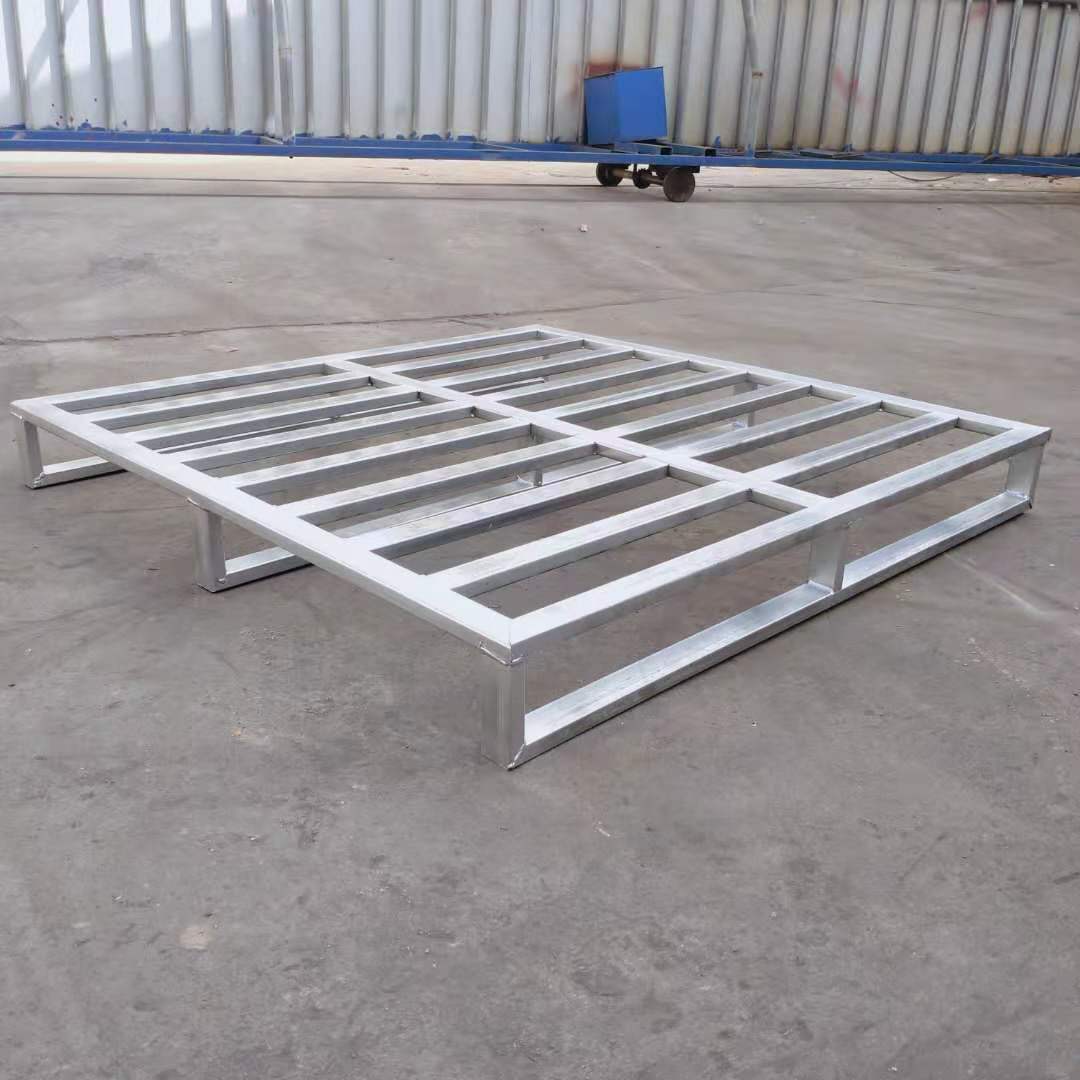 定制金属扁通铁托盘 自动机器人焊接镀锌叉车钢卡板仓库周转卡板