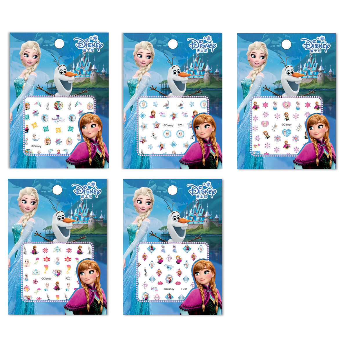Genuine Frozen Children's Nail Stickers 3D Cartoon Stitch Snowyprincess Baby Dress up Nail Stickers