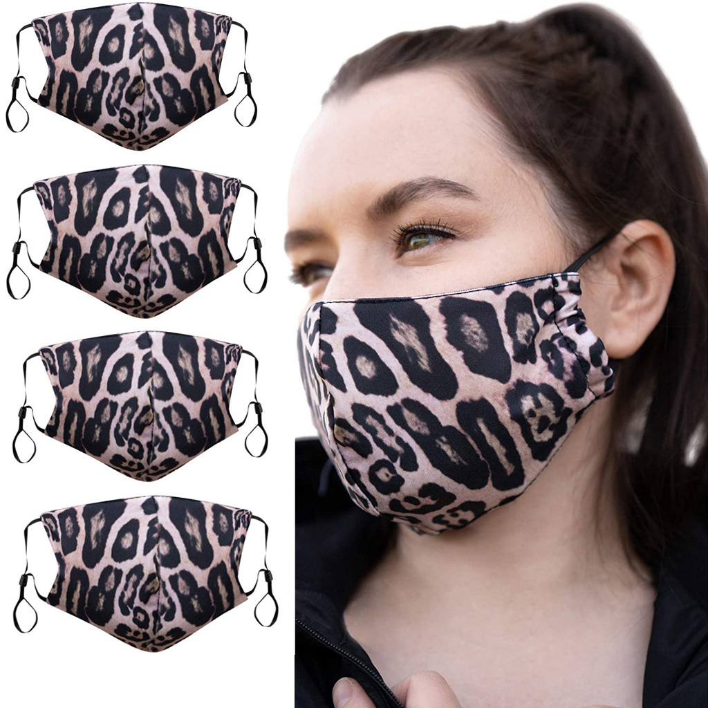 亚马逊ebay热销挂耳式男女通用时尚豹纹印花口罩 可水洗调节松紧