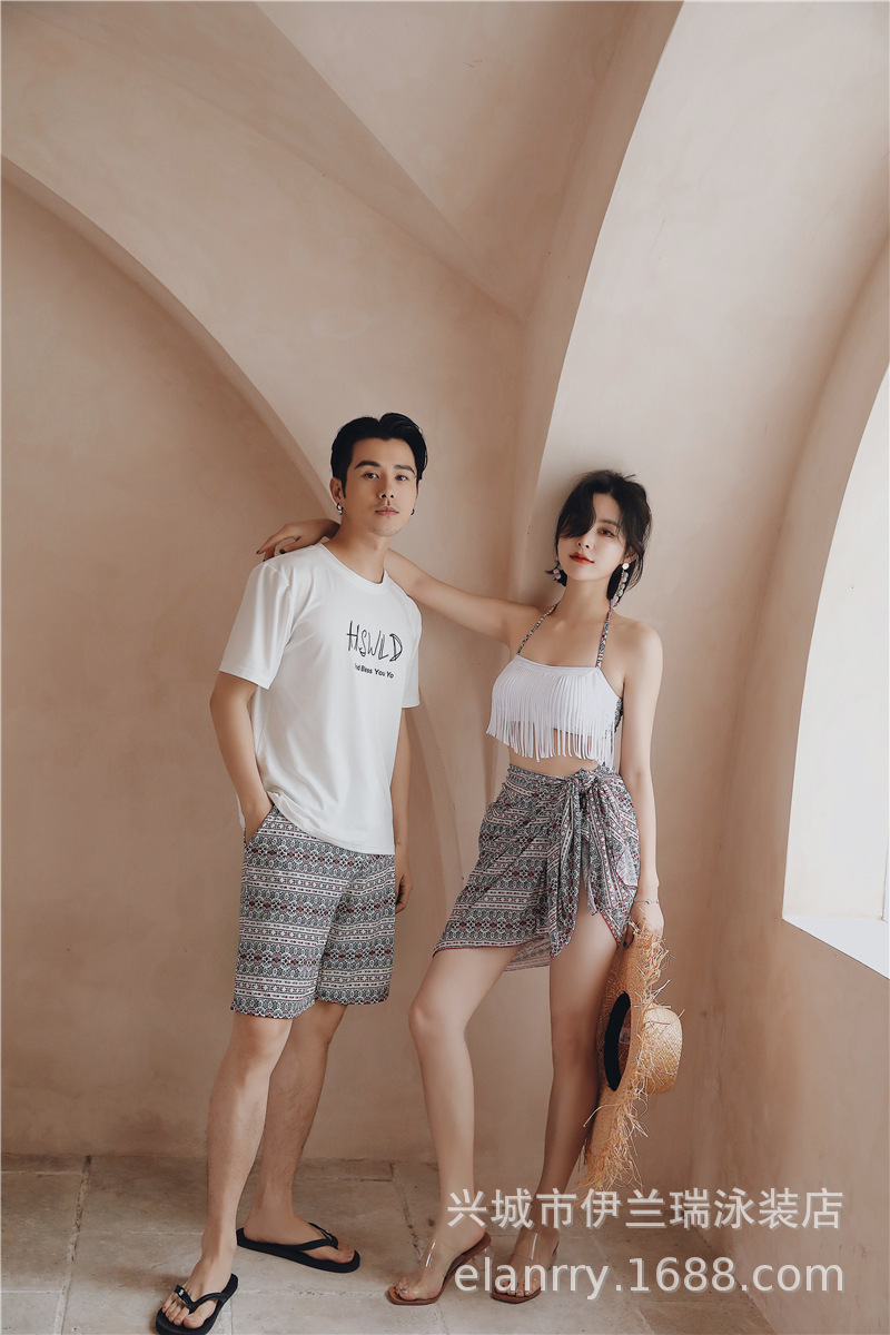 2020情侣泳衣新款韩国男女性感比基尼三件套分体性感情侣游泳批发