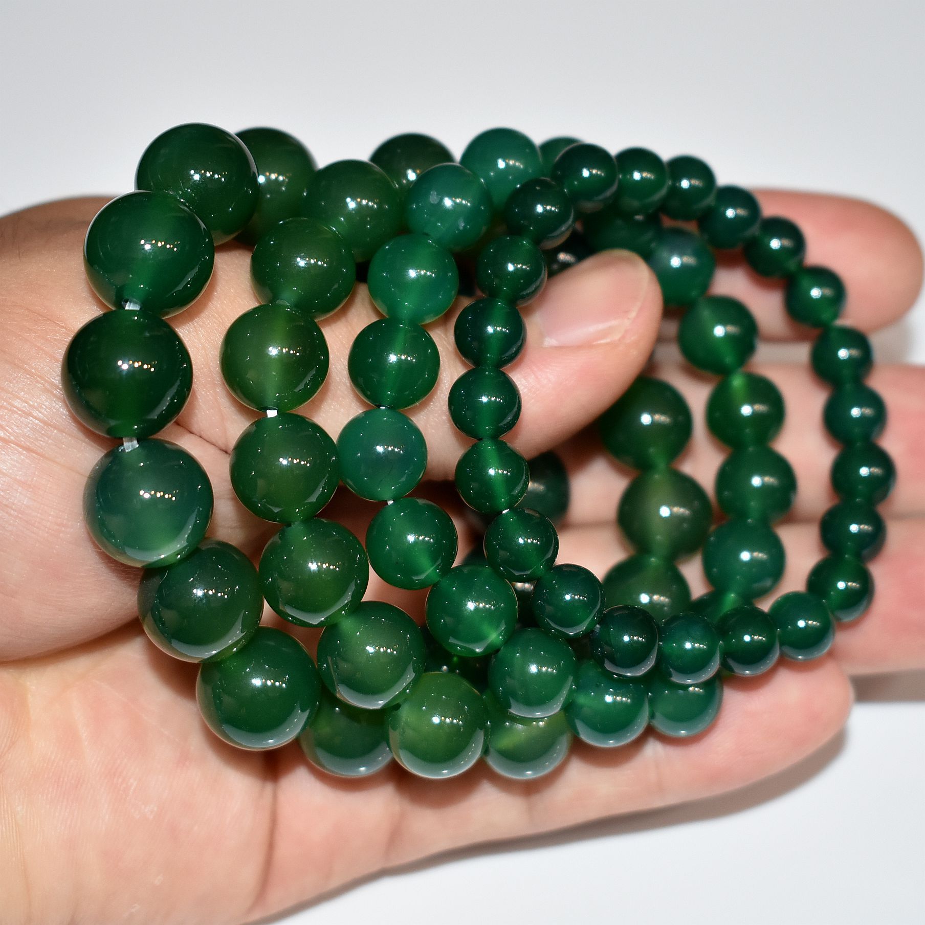 厂家 绿玛瑙手串 绿玉髓手链 绿玛瑙佛珠手串 广州饰品批发