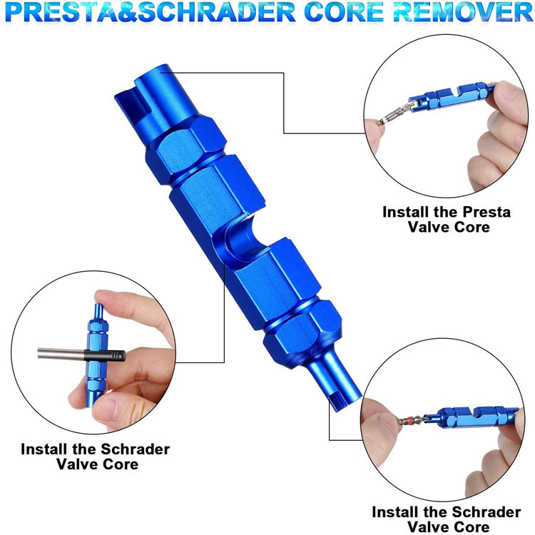 Valve Core Tool 26-Piece American-French Valve Core Adapter Fontanel Hat Bicycle Pump Accessories