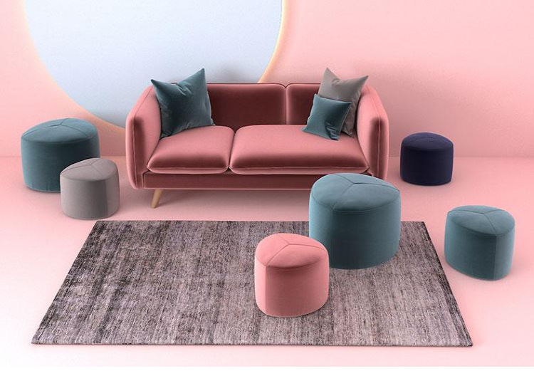 迈亚创意沙发墩子软包鹅软石休闲异形个性艺术沙发凳时尚软装家具
