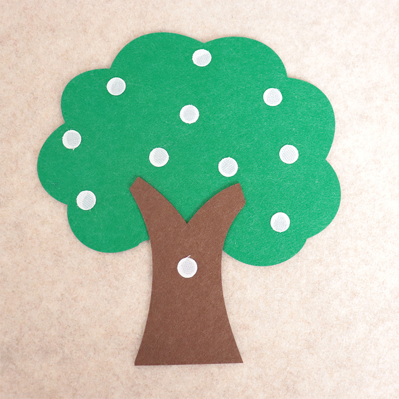 幼儿园区域区角手工作业学数学认数字配对苹果树教具不织布材料包