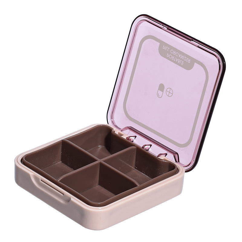 Mini Pillbox Portable Dispensing a Week Travel Pack Storage Box