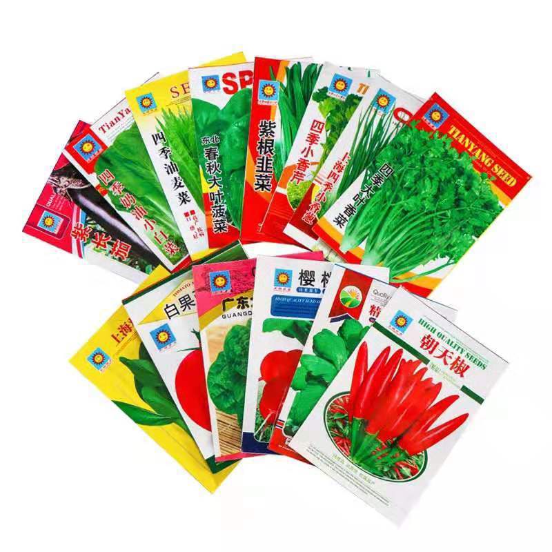 厂家直销春秋季菜种豆角蔬菜种子彩袋包装阳台菜籽菜园菜种子