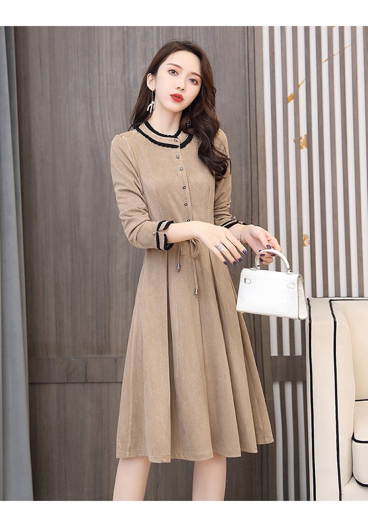 连衣裙优雅时尚潮流圆领2020年春季中长款个性优雅