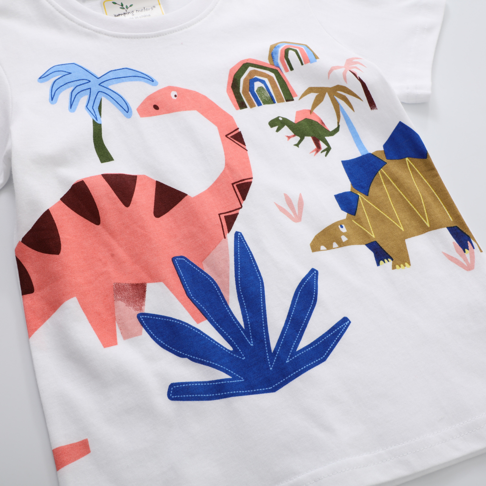 2021夏季新品印花恐龙童装短袖儿童t恤中小童男孩t恤上衣代发分销