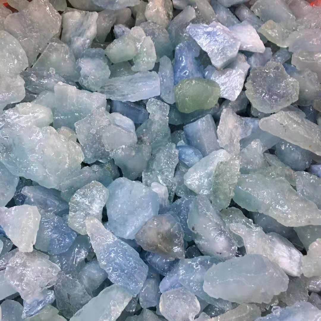 海蓝宝碎石原石 海蓝宝原矿裸石diy水晶配饰品