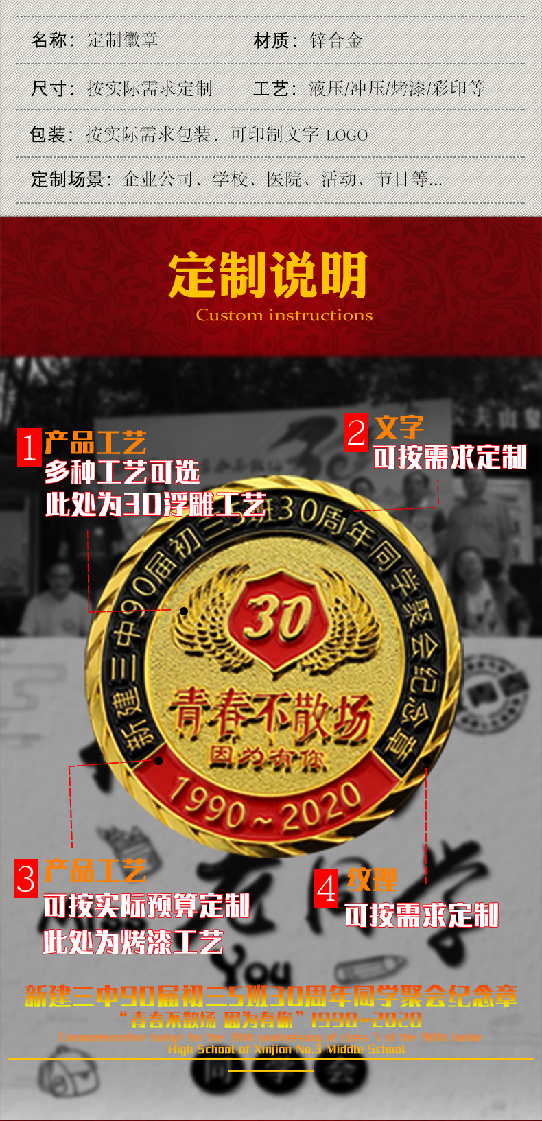 定制人像烤漆徽章明星爱豆应援周边胸针订做金属胸章赠送礼品制作