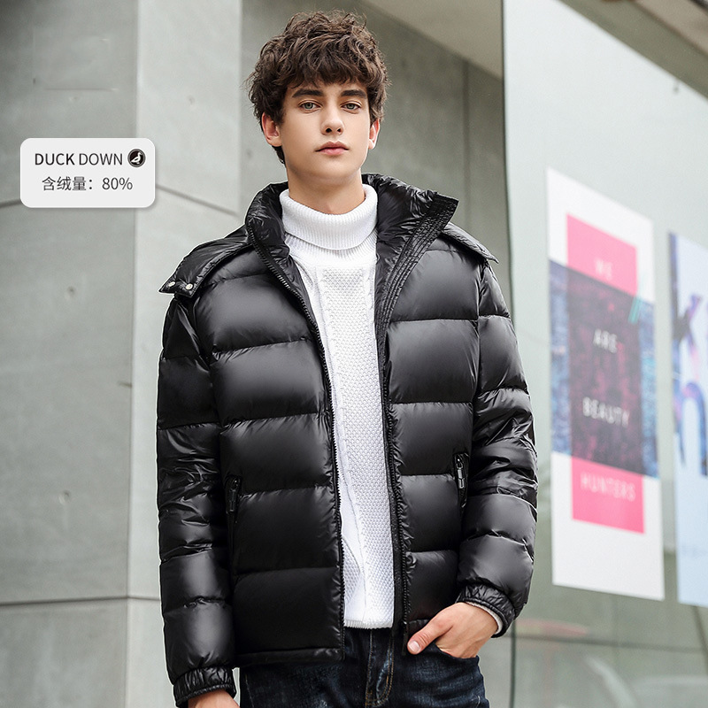 [80 Velvet] 2022 New down Jacket Men's Short Men's Winter Outdoor Casual Sets of Glossy Winter Clothes Men's Live Broadcast