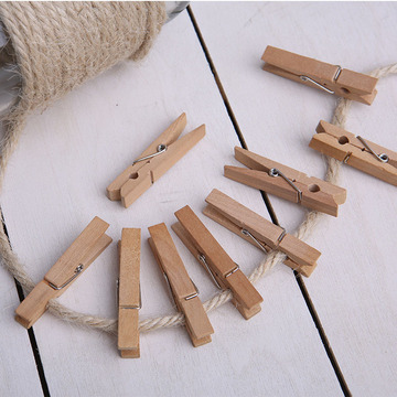 原木色晾晒小木夹子 diy照片墙装饰照片小木夹 留言便签夹可定制
