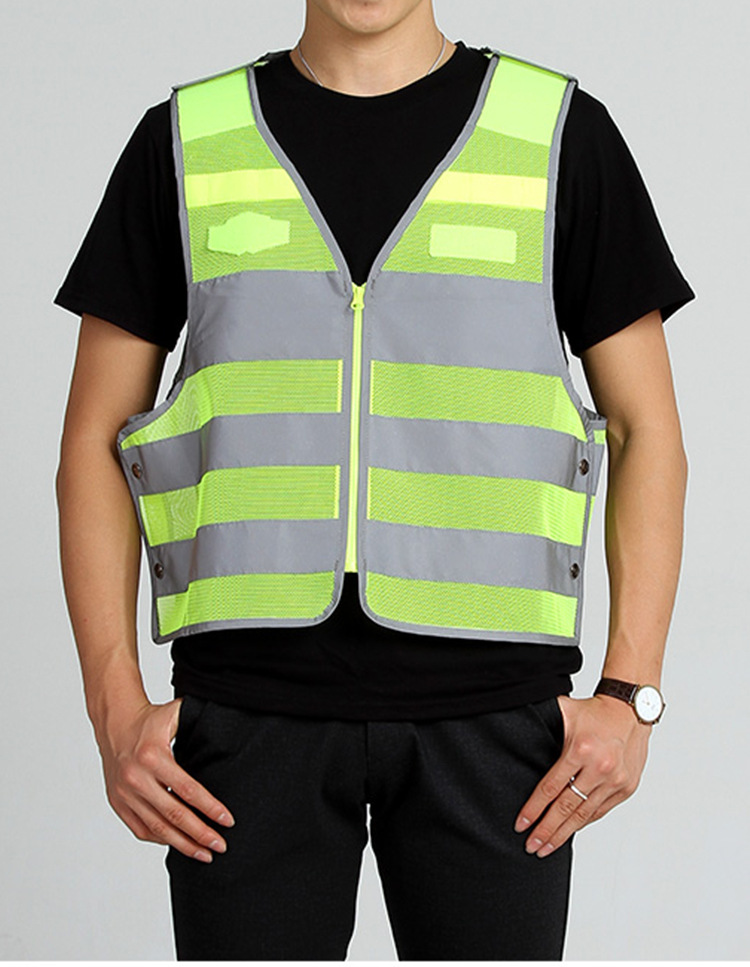 交通执勤反光背心多功能口袋网布马甲夜间施工反光安全服