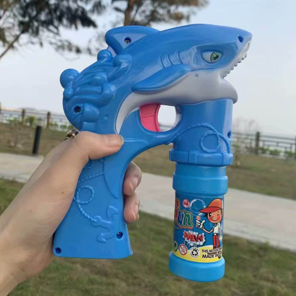儿童全自动小鲨鱼实色泡泡机水玩具泡泡枪男女孩户外电动热卖