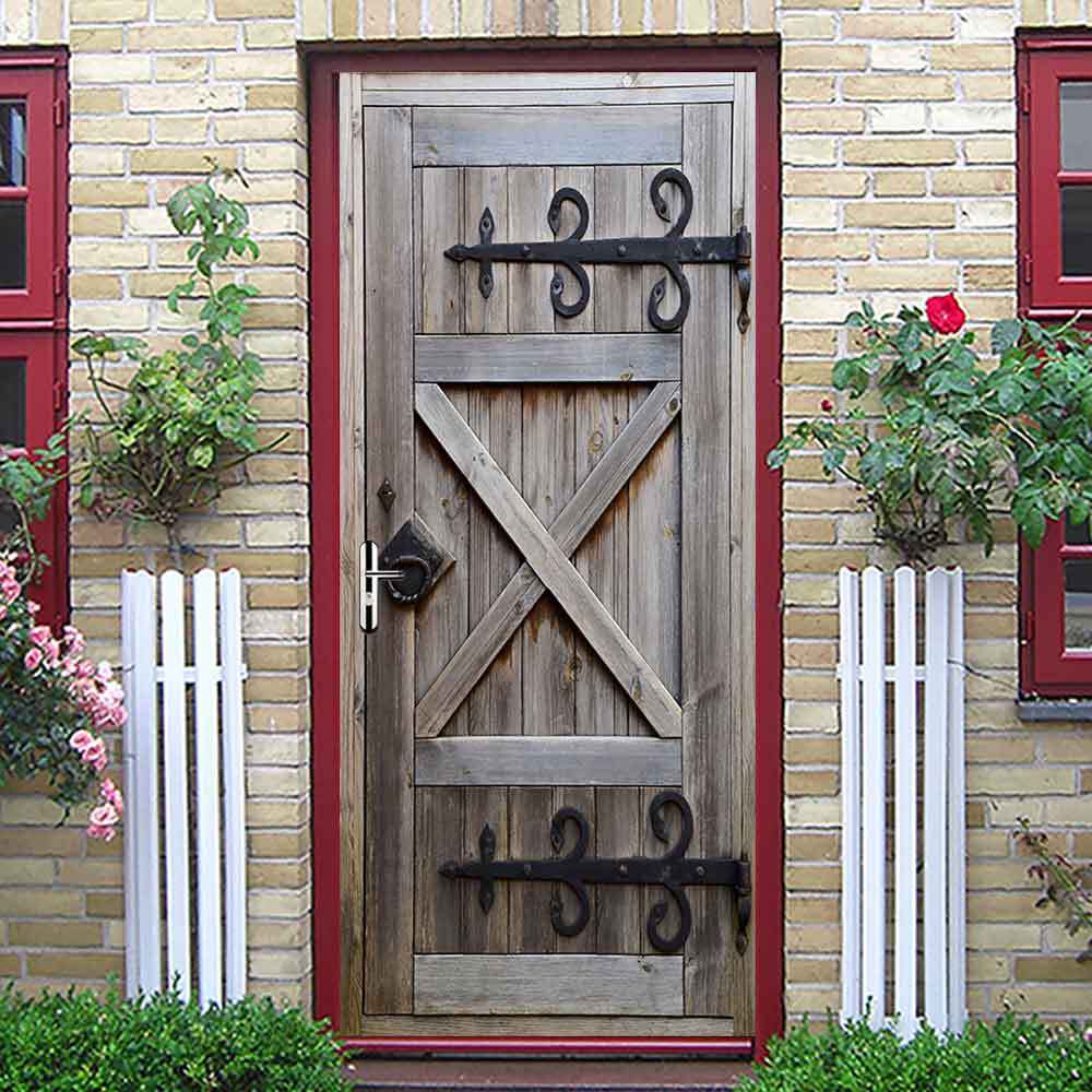 尚易3d门贴 跨境热卖复古欧式木门家居木门翻新装饰墙贴纸sp-f038