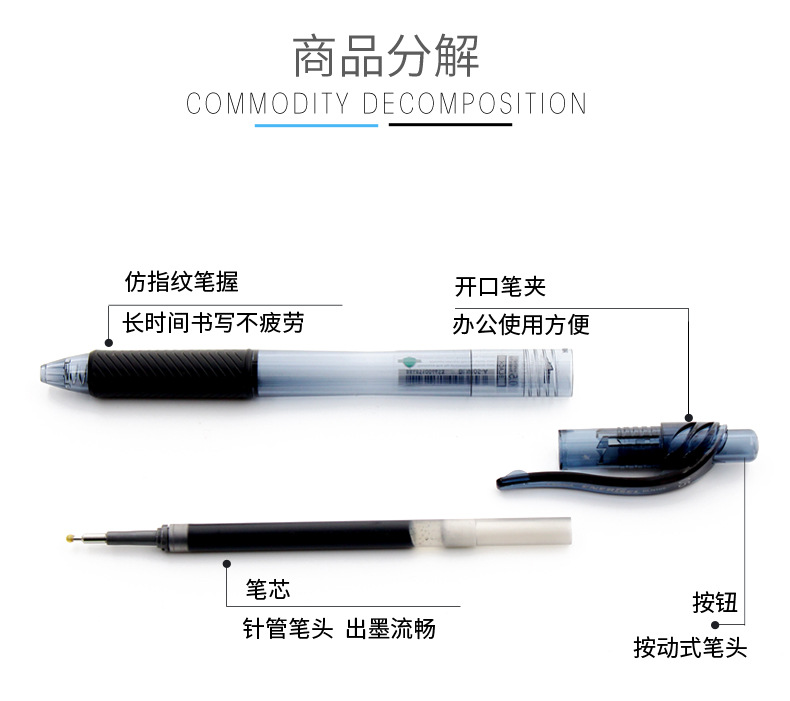 日本pentel派通bln-105中性笔学生按动笔lrn5考试针管签字水笔0.