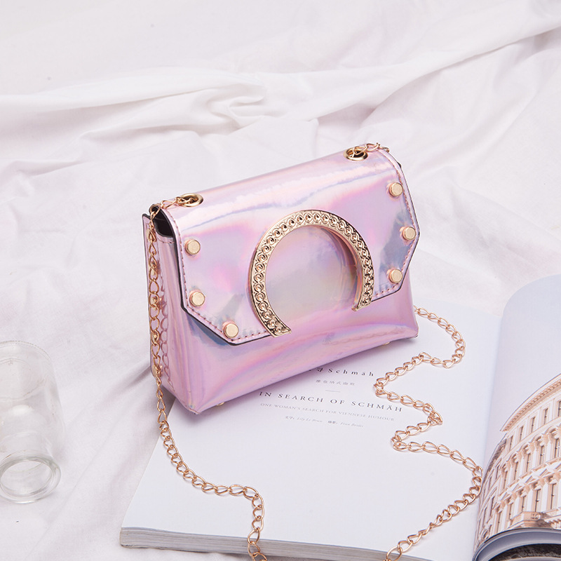 Trendy Cool Laser Bag Women's Bag 2022 Personalized All-Match Fashion Chain Shoulder Bag Crossbody Ladies' Pouch Mobile Phone Bag