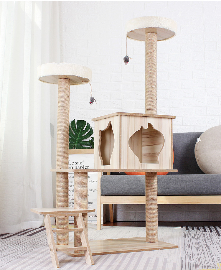 猫咪玩具木头剑麻猫架猫爬架猫架子猫窝一体别墅猫抓柱猫树猫跳台