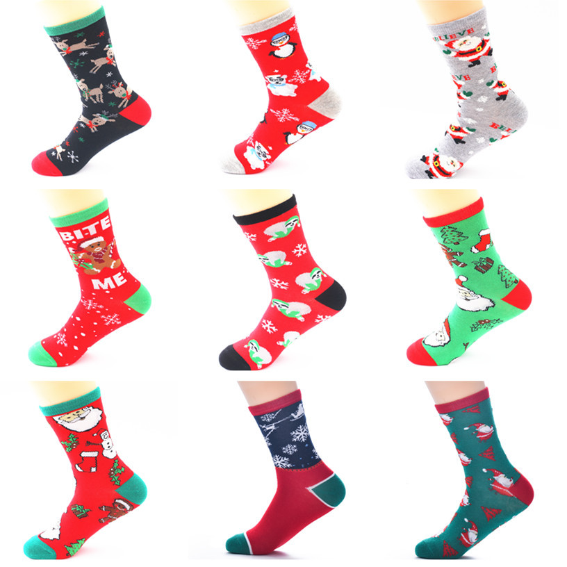 2023 christmas socks new women‘s socks old elk women‘s mid-calf christmas socks new year socks pure-cotton socks 13