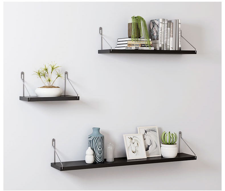 墙上置物架一字隔板免打孔墙壁挂架房间墙面装饰书架卧室悬挂木板