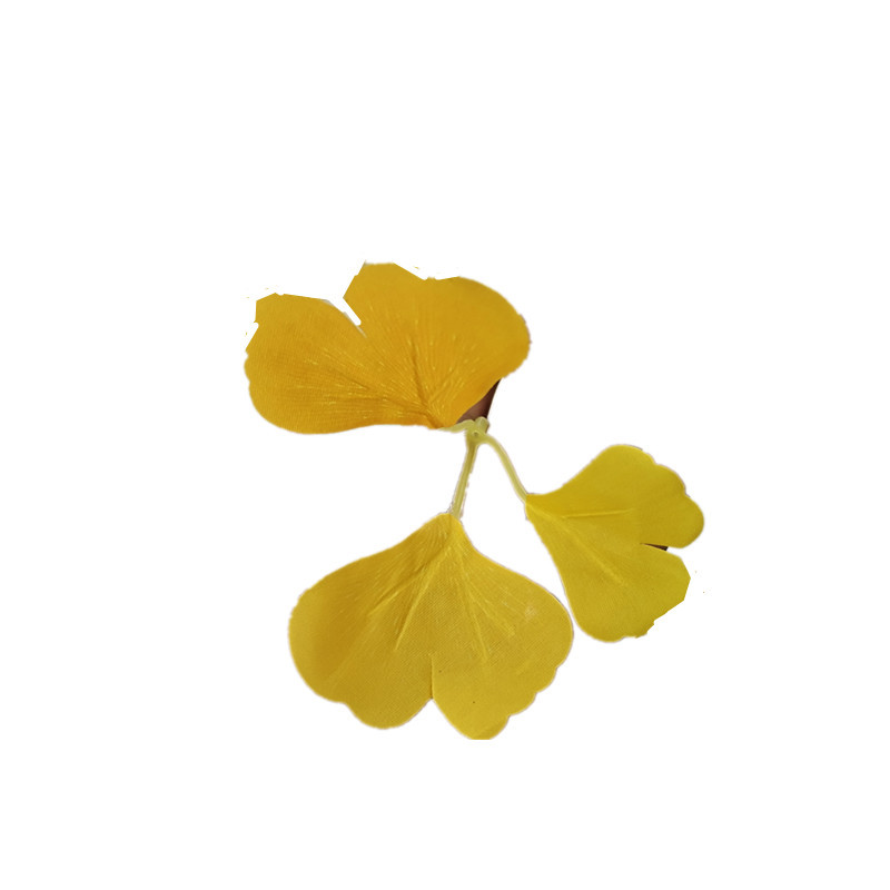 单片仿真银杏叶片单个落叶假叶子婚庆橱窗装饰黄色银杏枯叶塑料叶