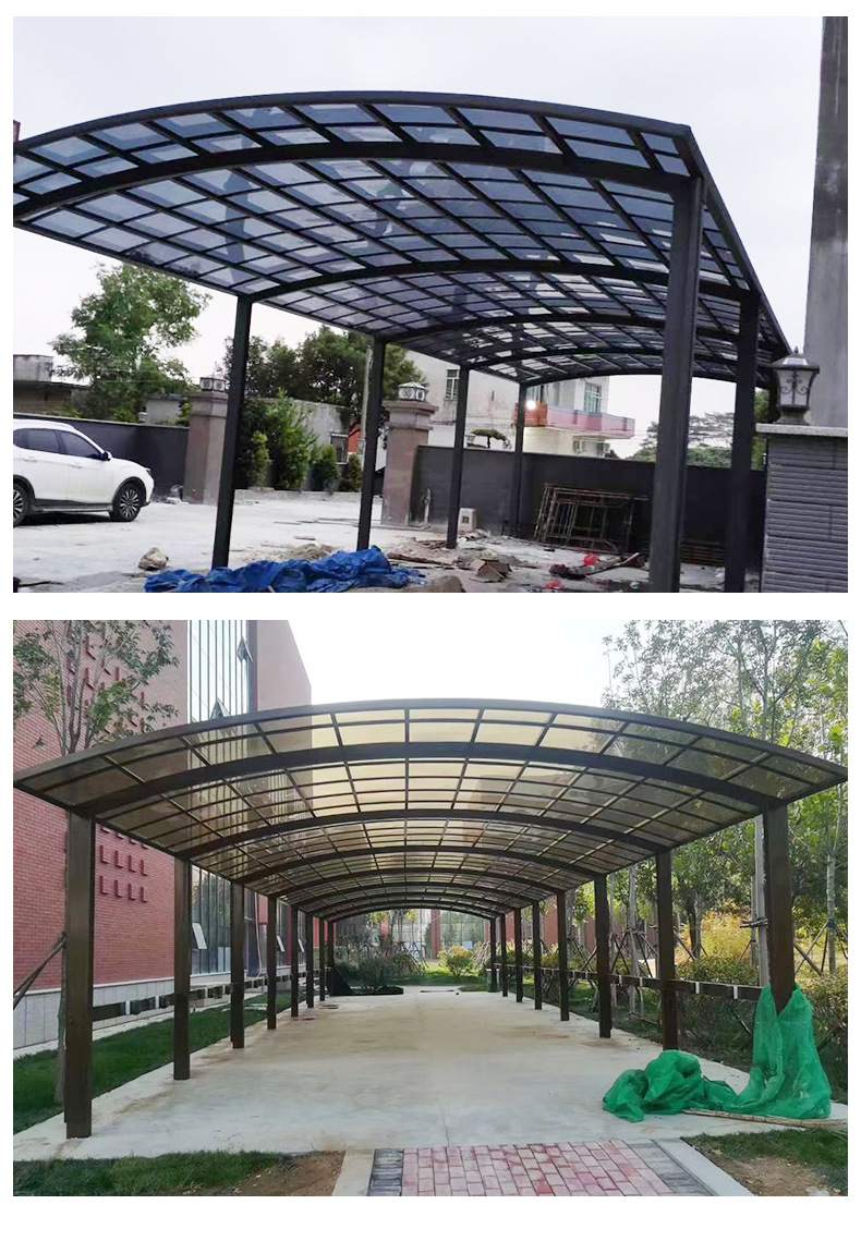 铝合金耐力板雨篷凉亭庭院别墅遮阳棚花园露台休闲亭子阳光棚定制