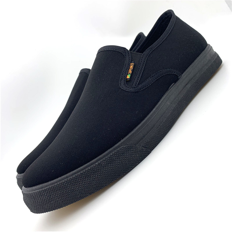 正品3515强人军单工作劳保布鞋耐磨防滑春秋男一脚蹬布鞋黑色干活