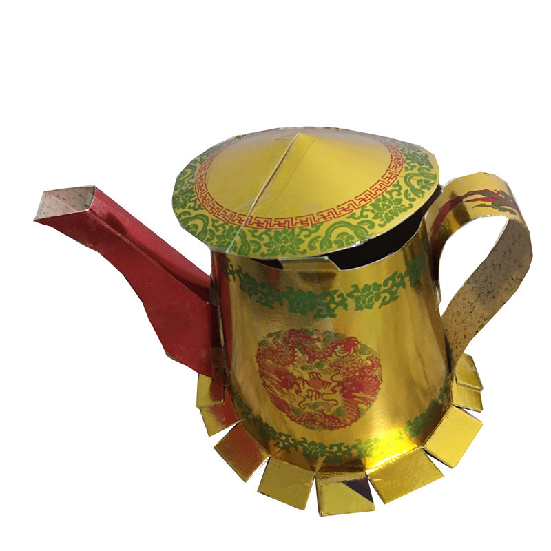 祭祀用品纸扎纸活大全套暖水壶茶壶茶具烧纸冥币纸钱清明上坟殡葬