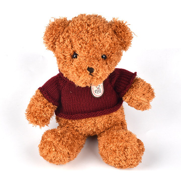 卡通泰迪熊毛绒公仔坐姿pp棉泰迪熊毛绒玩具可定制加logo贴牌批发