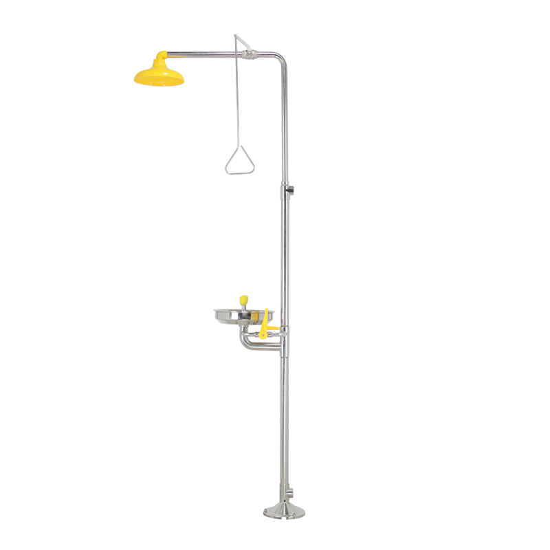 全304不锈钢复合式紧急冲淋立式洗眼器脚踏式淋浴洗眼器工厂直销