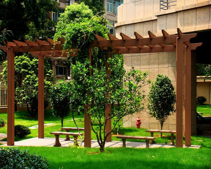 厂家直销庭院户外碳化防腐木爬藤架廊架花架阳光房葡萄架凉亭