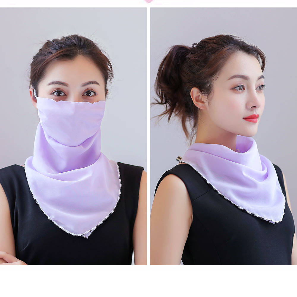 雪纺护颈春夏季口罩女防晒面罩遮阳丝巾防紫外线骑行透气围脖面纱