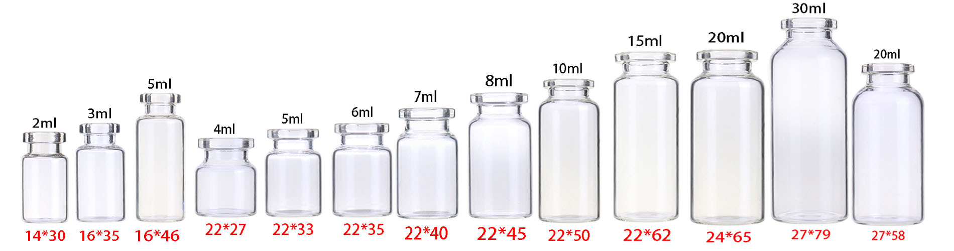 现货批发管制透明卡口西林瓶 30ml西林瓶 玻尿酸原液瓶 抗生素瓶