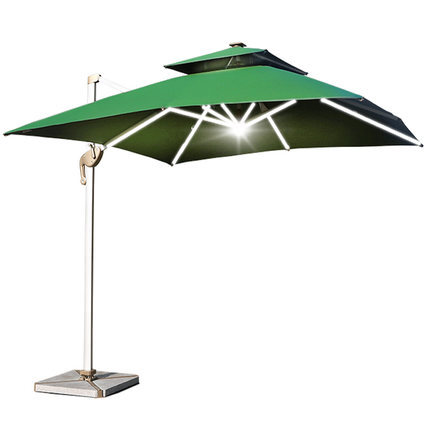 户外伞庭院伞室外摆摊方形阳台遮阳伞大罗马太阳能伞带led灯