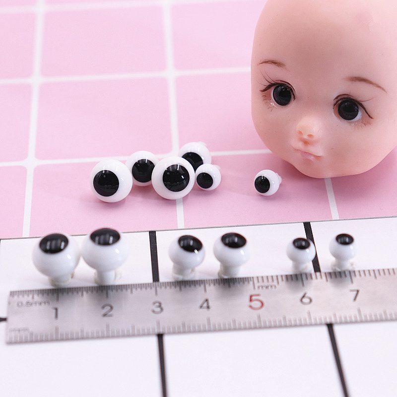 软陶娃头黑珍珠眼珠 6分8分bjd 粘土头ob11娃娃眼睛 娃用玻璃眼