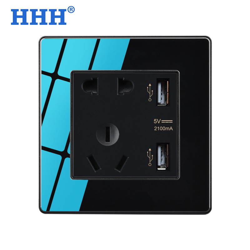 86型二位两位36v转5v低压usb插座面板220伏四位四口usb工地宿舍