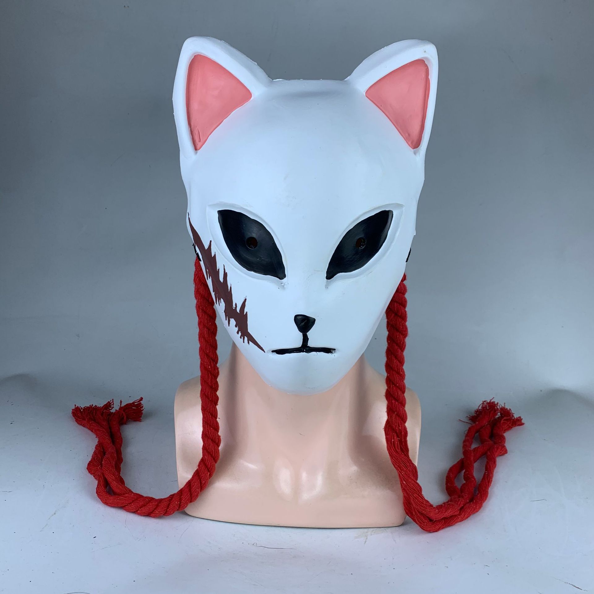 日漫鬼灭之刃炭治郎刀疤乳胶半脸面具mask万圣节舞会cosplay道具