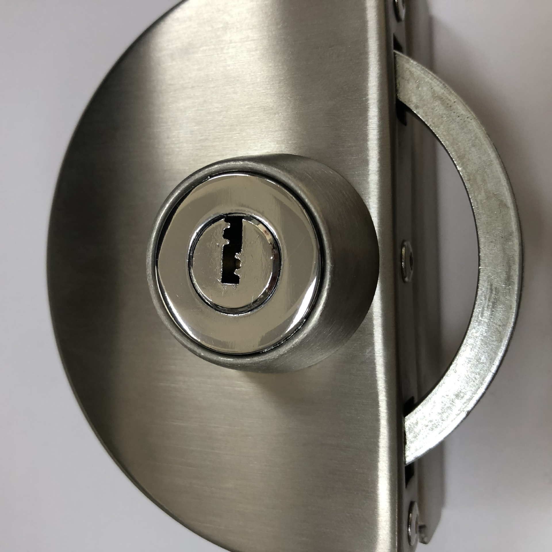 厂家直供 不锈钢玻璃门锁 推拉门免开孔单双玻璃门半圆形锁