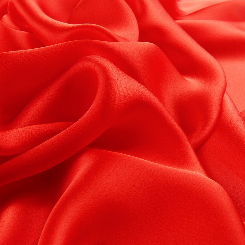 桑蚕丝真丝丝巾女长款纱巾秋冬季纯大红色围巾中国红年会丝巾批发