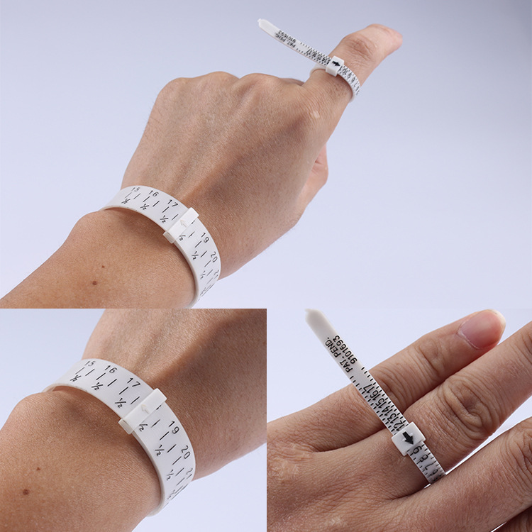 量手指标准戒圈测量环戒指圈口手围尺寸大小号码港码美号软尺工具